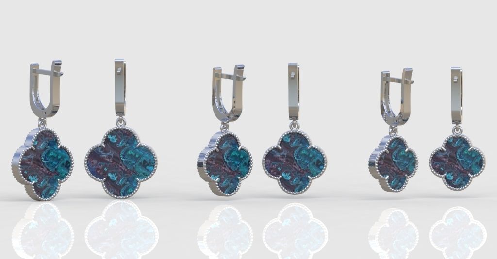 Earrings model 3D printable model 0217-12 3D print model_6