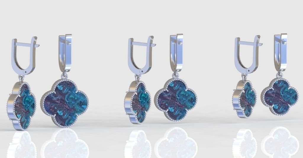 Earrings model 3D printable model 0217-12 3D print model_5