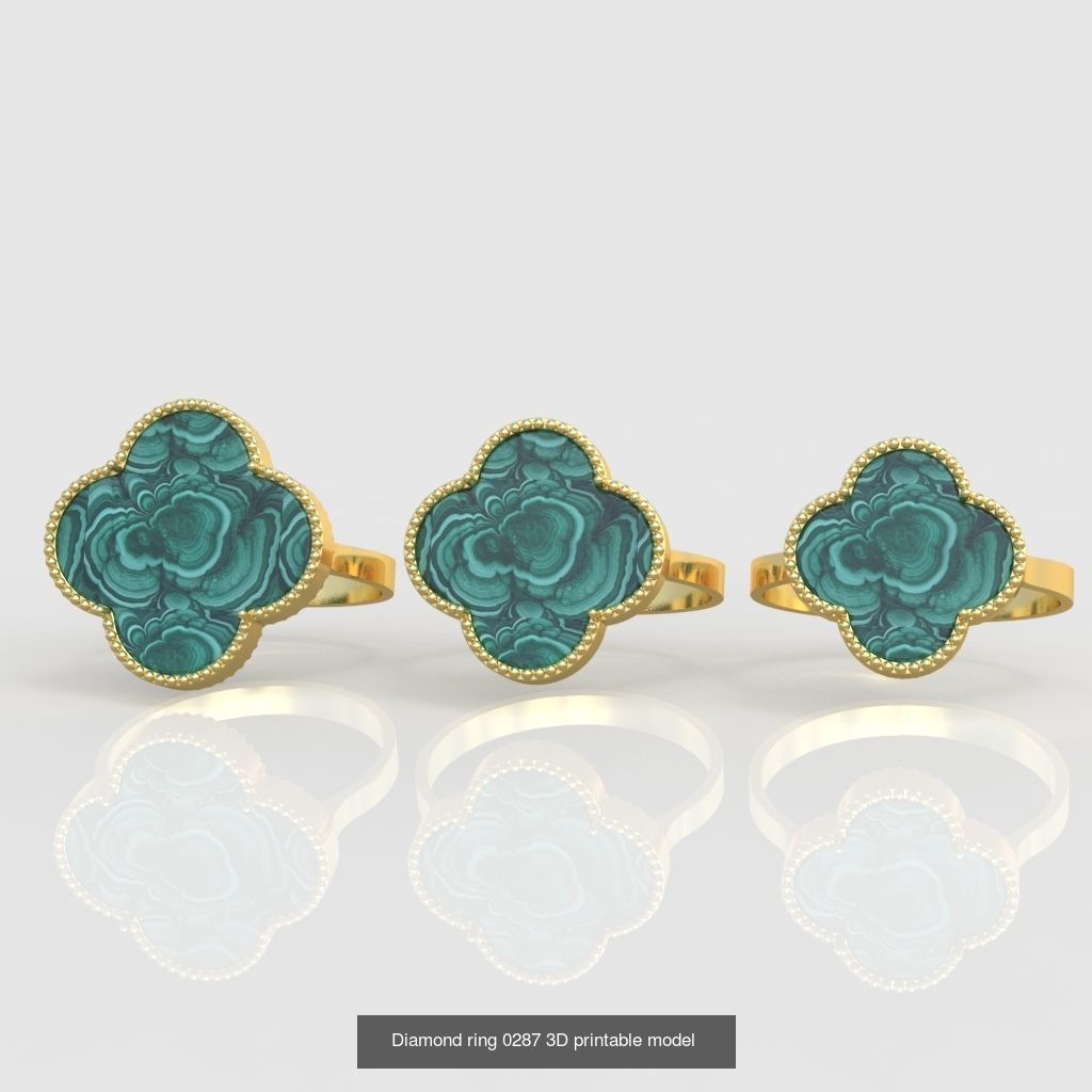 Ring Earring and Pendant Set 3D printable model 0047 3D Model Collection_7