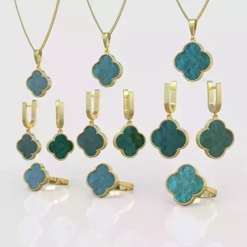 Ring Earring and Pendant Set 3D printable model 0047 3D Model Collection Ring Earring and Pendant Set 3D printable model 0047 3D Model Collection