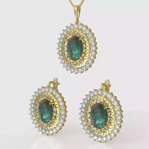 Ring Bracelet Earring and Pendant Set 3D printable model 0048