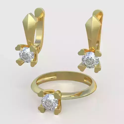 Ring Bracelet Earring and Pendant Set 3D printable model 0049