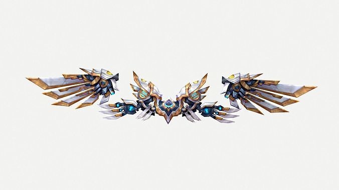 Scifi Metal Wing Low-poly 3D model