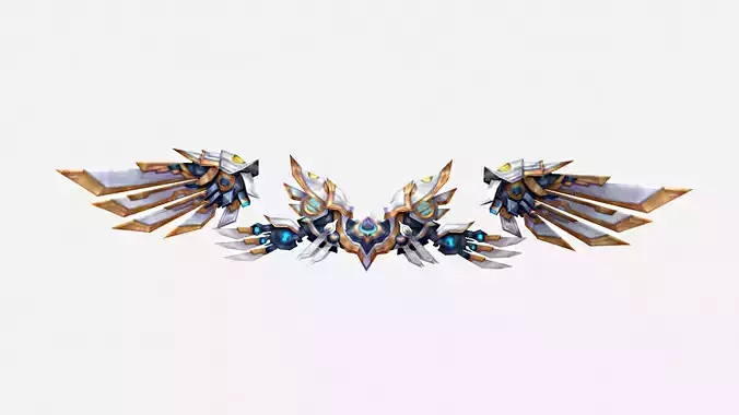Scifi Metal Wing Low-poly 3D model