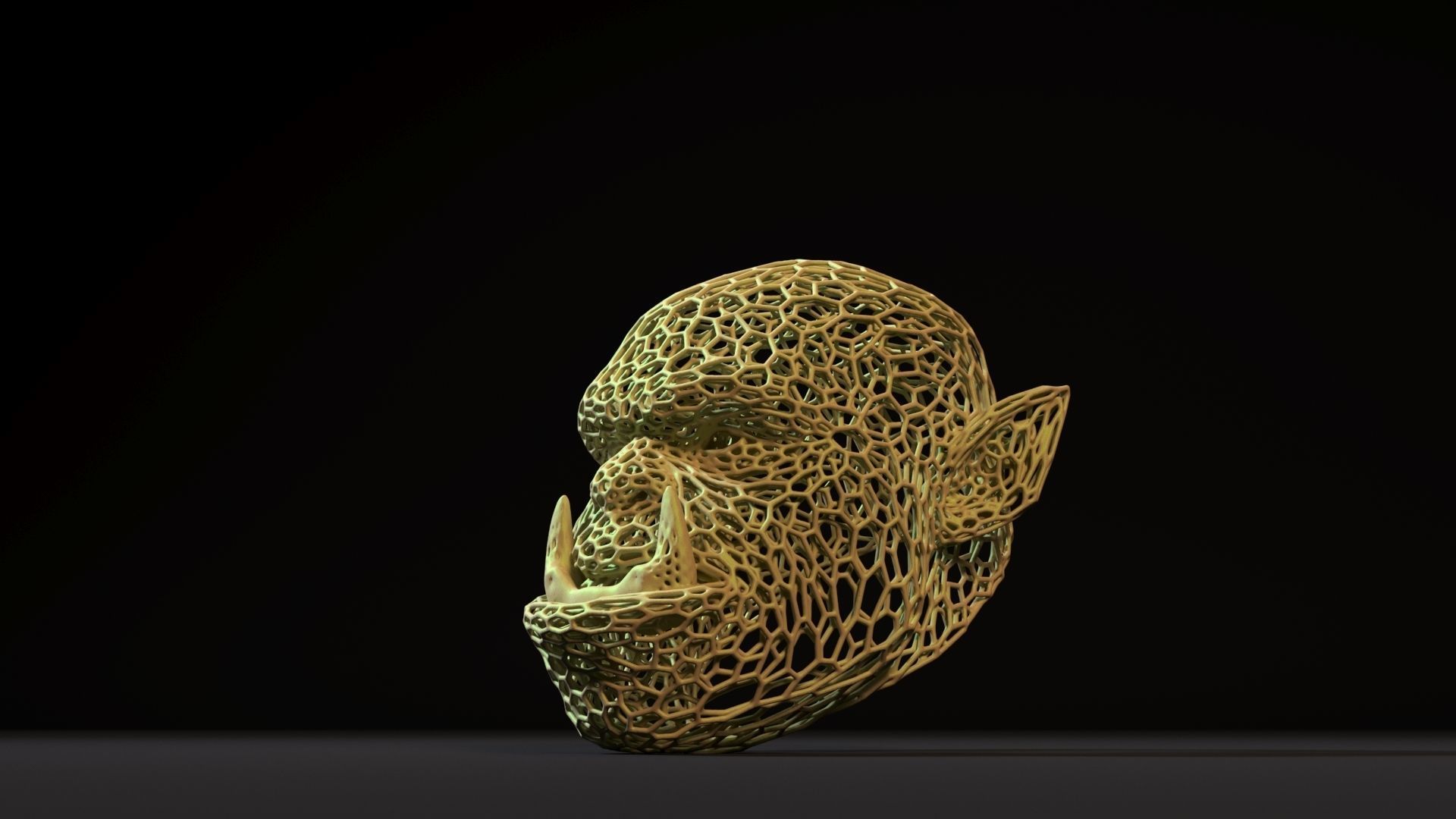 Warcraft Orc Head 3D print model_9