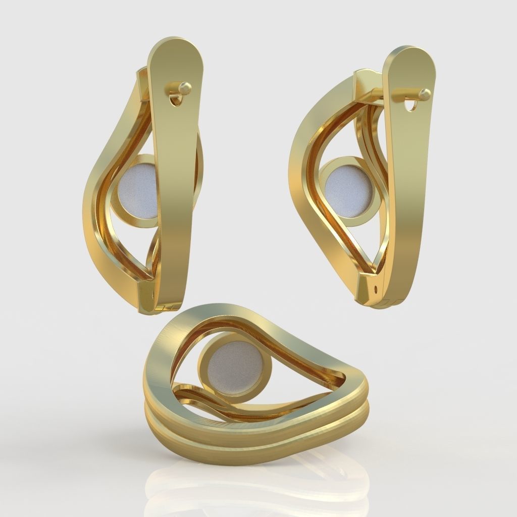 Ring and Earring  Set 3D printable model 0050 3D Model Collection_8