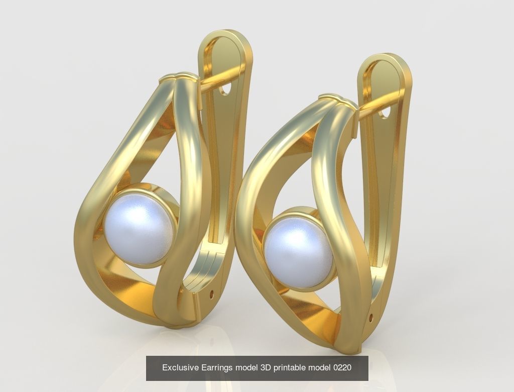 Ring and Earring  Set 3D printable model 0050 3D Model Collection_5