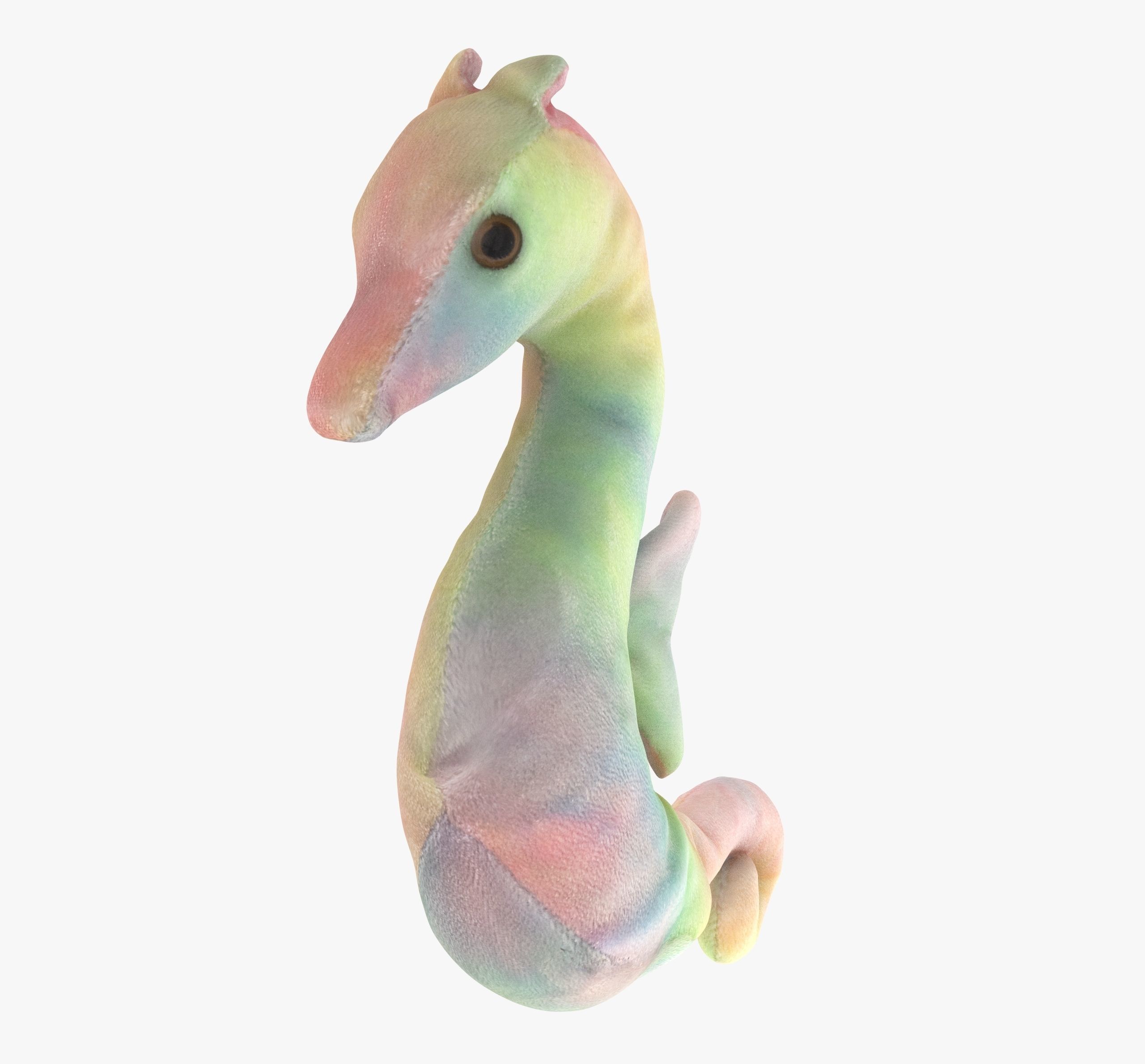 Seahorse soft toy Low-poly 3D model_5