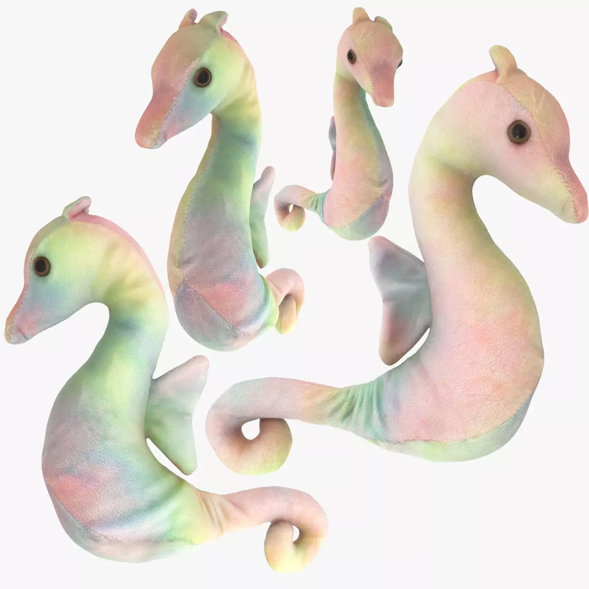Seahorse soft toy Low-poly 3D model_0