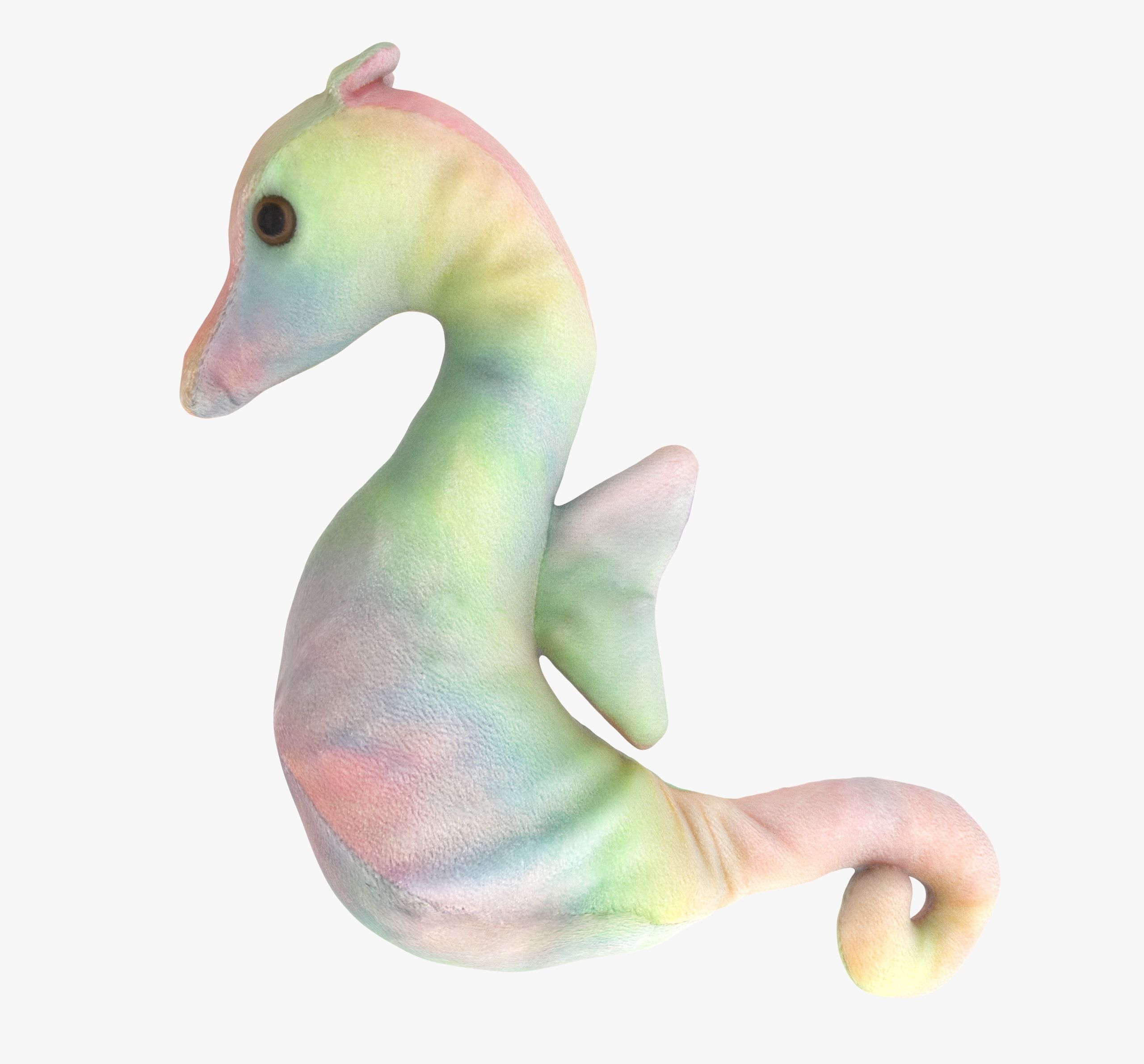 Seahorse soft toy Low-poly 3D model_3