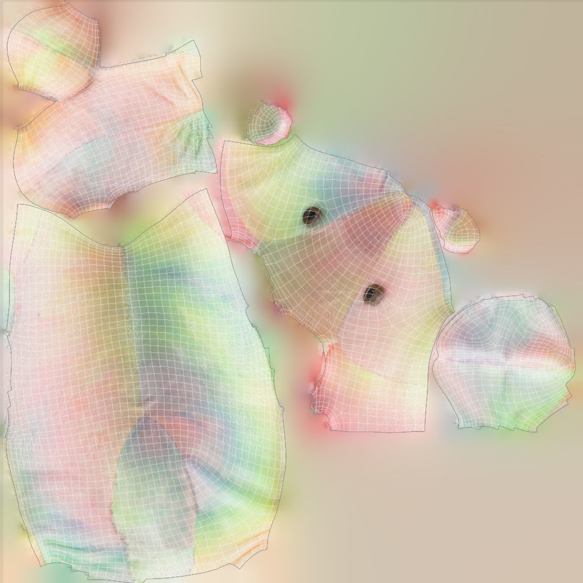 Seahorse soft toy Low-poly 3D model_7