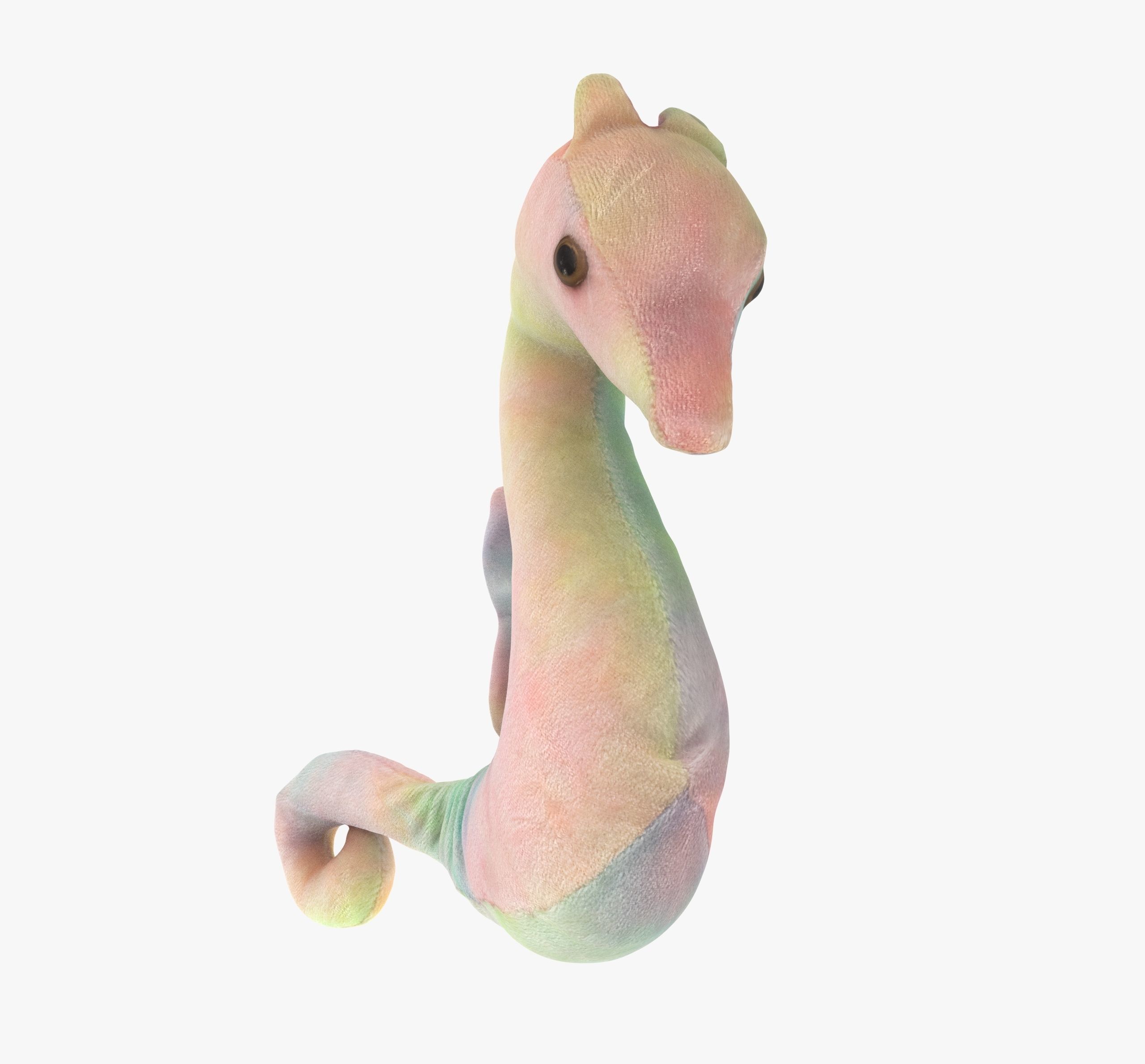 Seahorse soft toy Low-poly 3D model_4