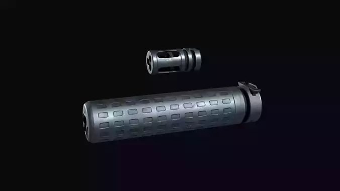 AR-15 Griffin Armament M4SD II silencer Low-poly 3D model