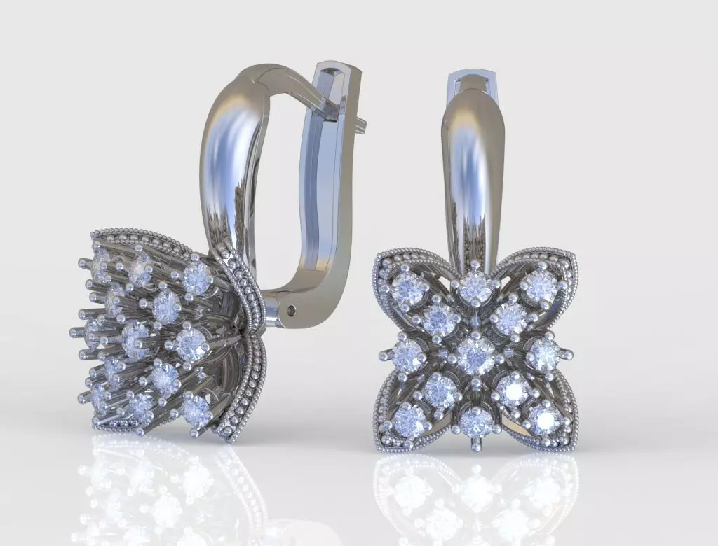 Earring 3D model 3D printable model 0223-11 3D print model