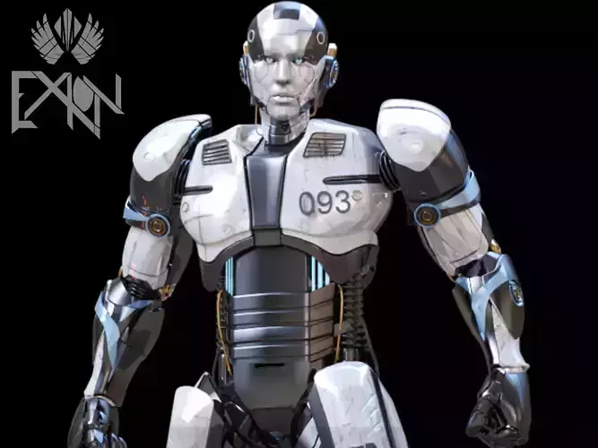 Android Mecha 093 Low-poly 3D model