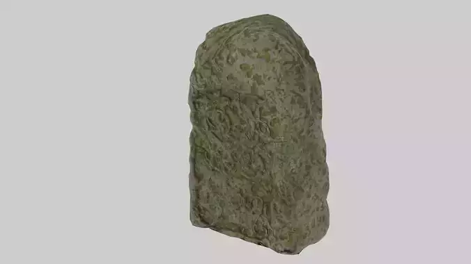 Sculpted Nordic Stone Low-poly 3D model