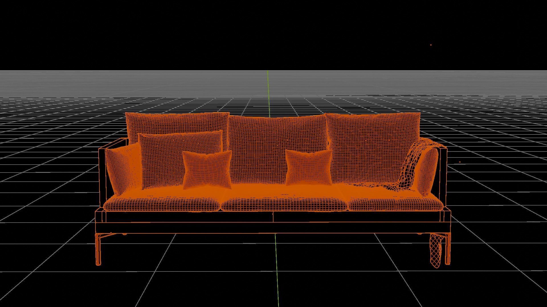 Modern green sofa  3D model_6