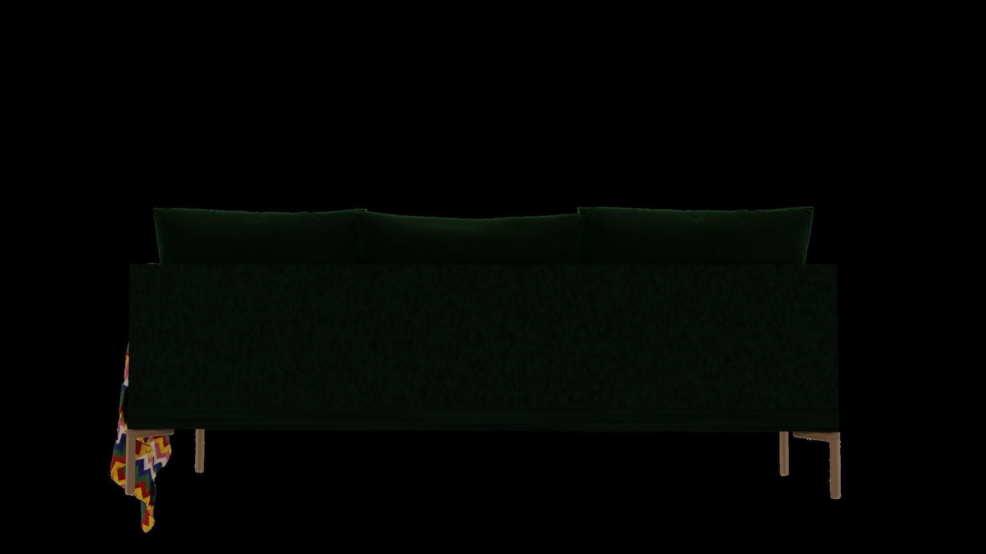Modern green sofa  3D model_2