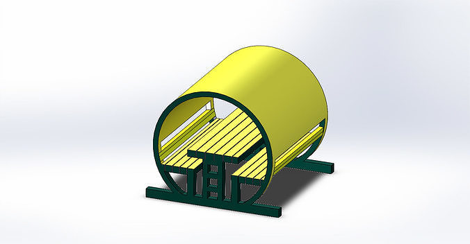Kamelya circular bench with seat 3D print model