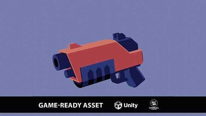 Toony Series - Stylized SciFi Gun Free low-poly 3D model