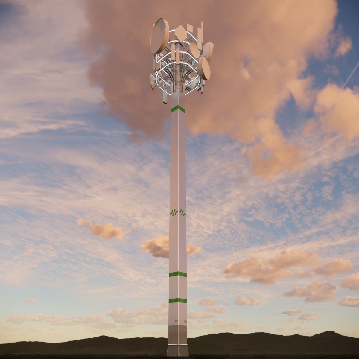 Sci-fi Communication Tower v2 004 3D model_2