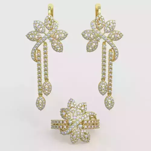 Ring and Earring  Set 3D printable model 0055