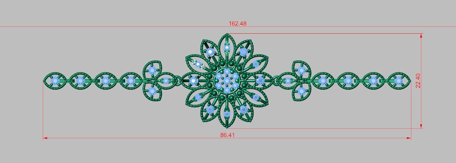 Exclusive Bracelet model 3D printable model 0068 3D print model_17