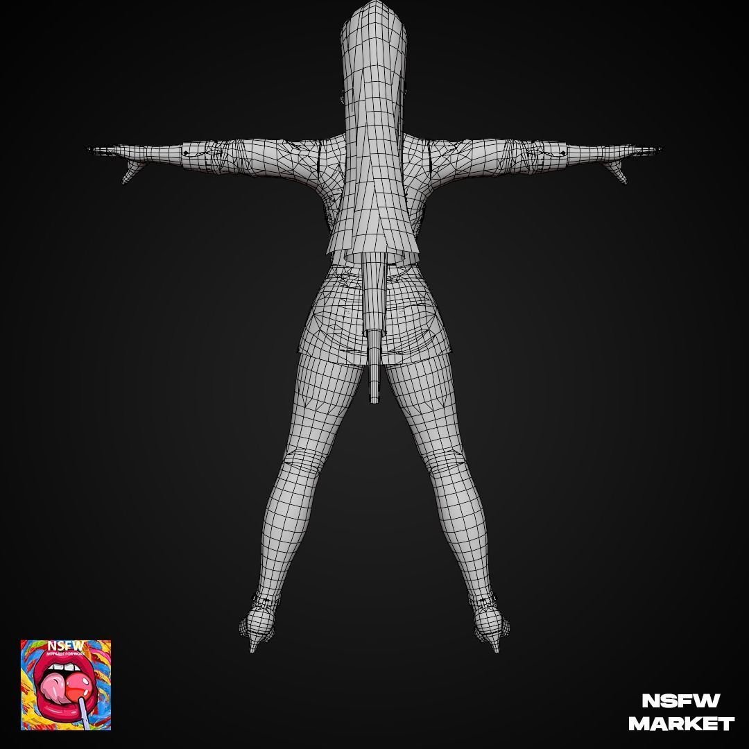 EXCLUSIVE EDITION RIGGED CHARACTER MOMIJI - SECRET CLASS Low-poly 3D model_22