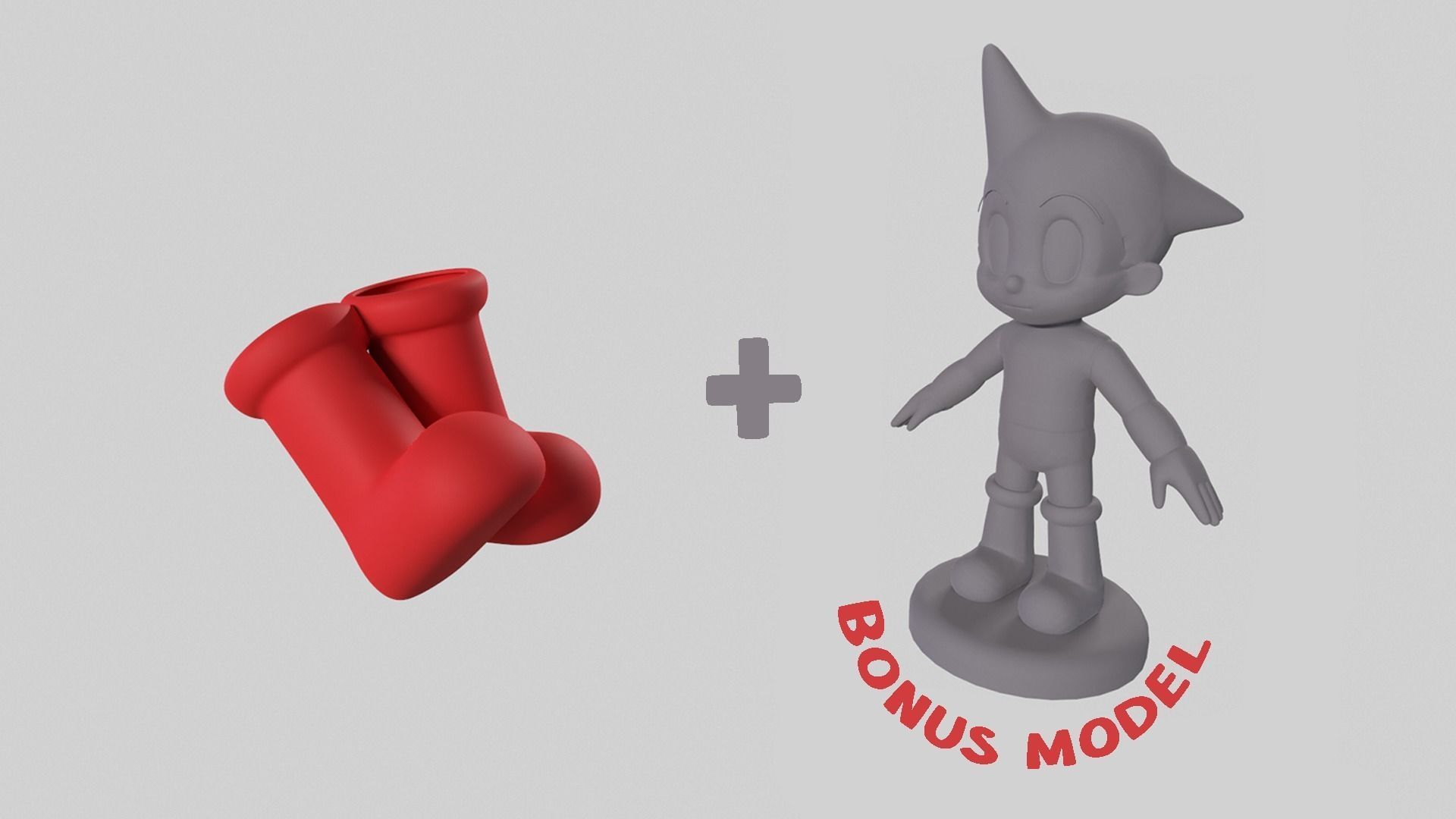 Astro boy boots and figure printable 3D print model_2