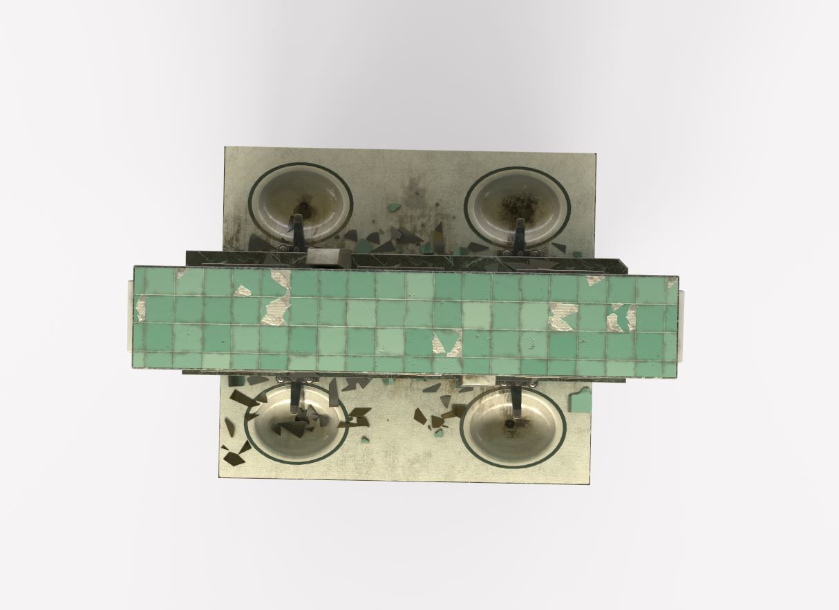 Abandoned  Double Sided Sink 3D model_8
