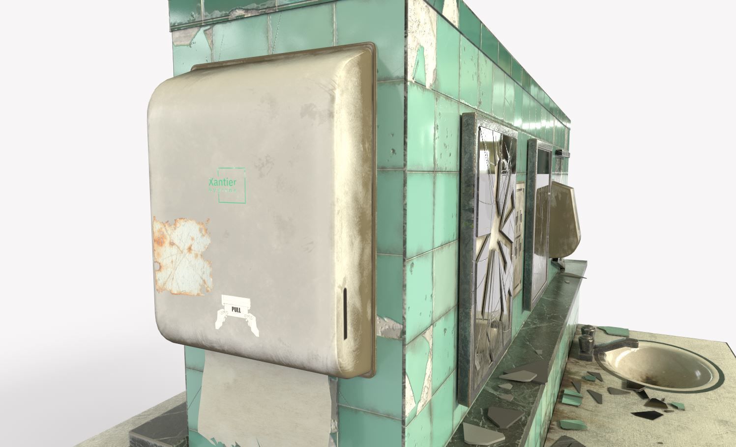 Abandoned  Double Sided Sink 3D model_12