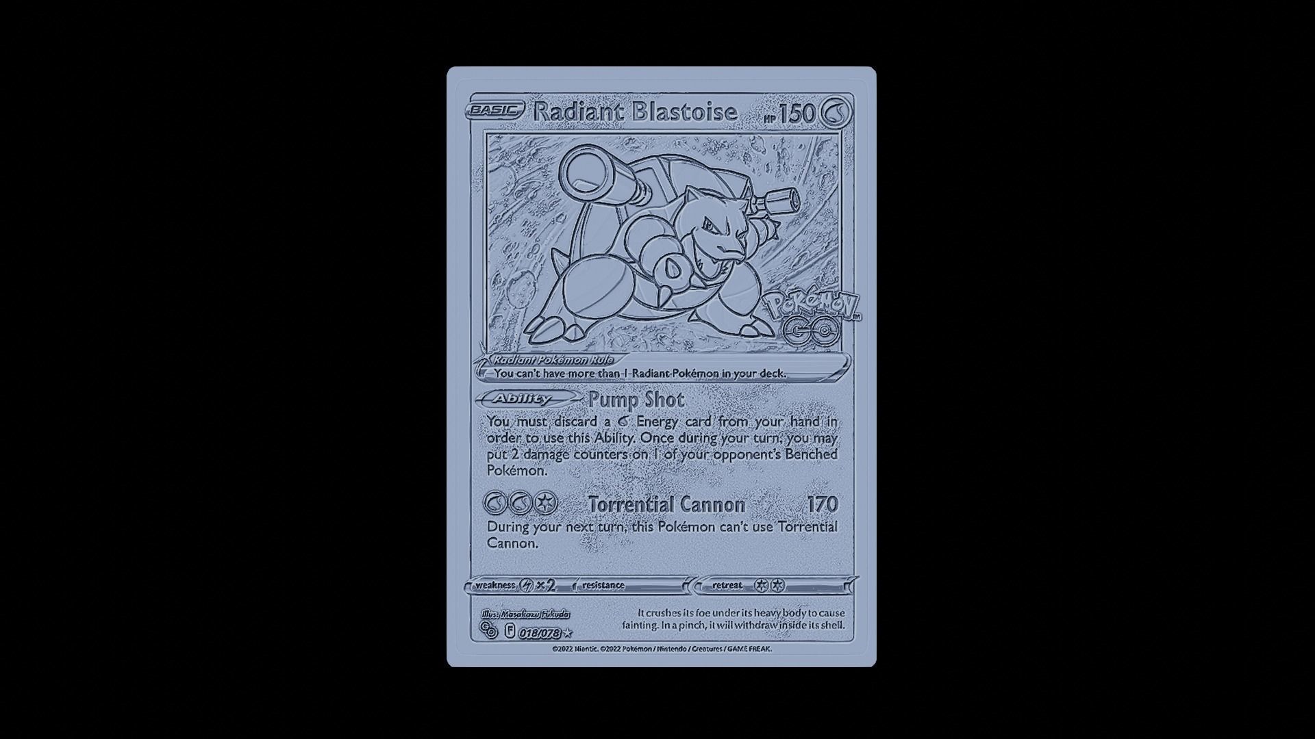 Blastoise Pokemon card 3D print model_6