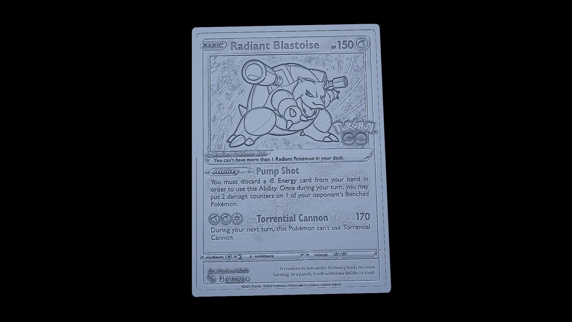 Blastoise Pokemon card 3D print model_5