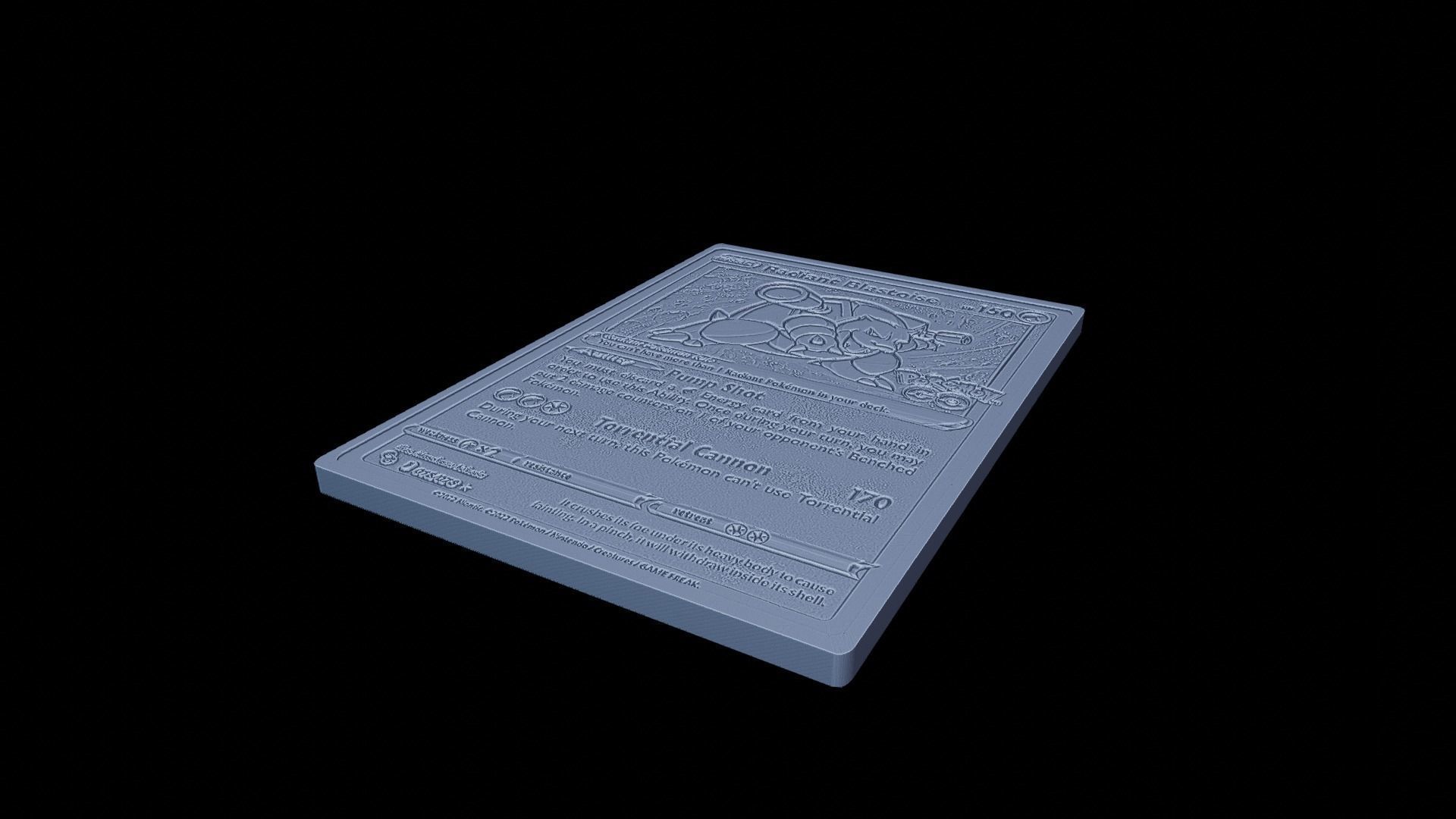 Blastoise Pokemon card 3D print model_2