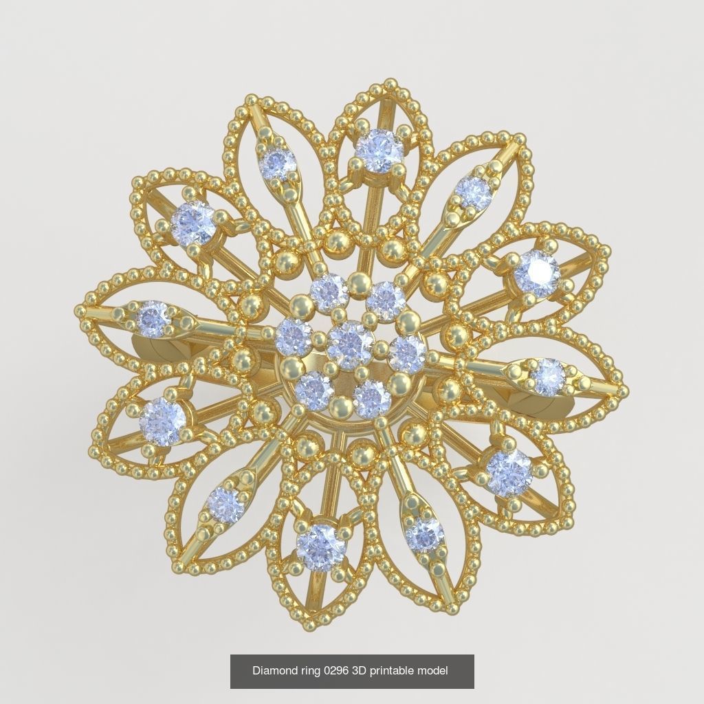 Ring Bracelet Earring and Pendant Set 3D printable model 0058 3D Model Collection_8