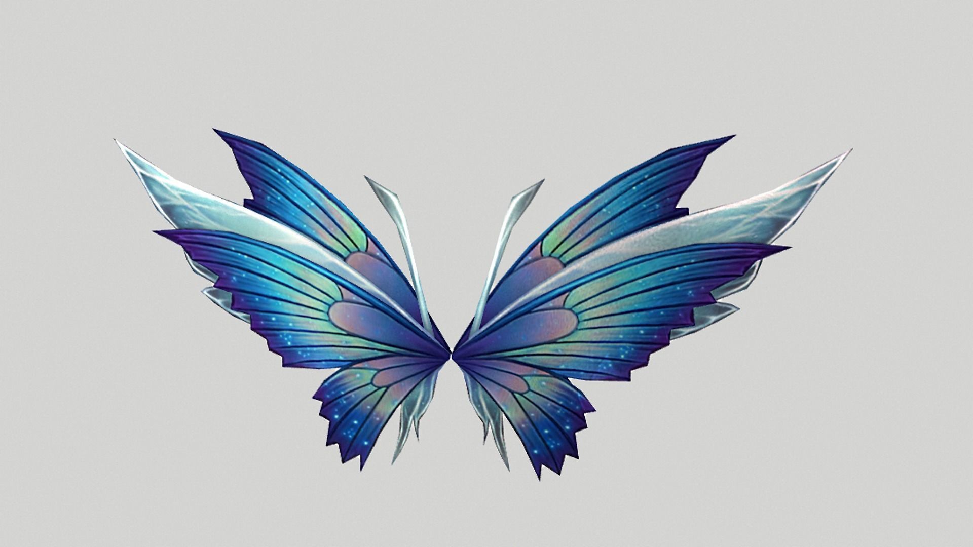 Butterfly Wing Low-poly 3D model_9