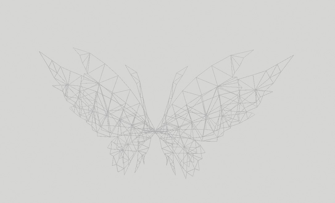 Butterfly Wing Low-poly 3D model_5