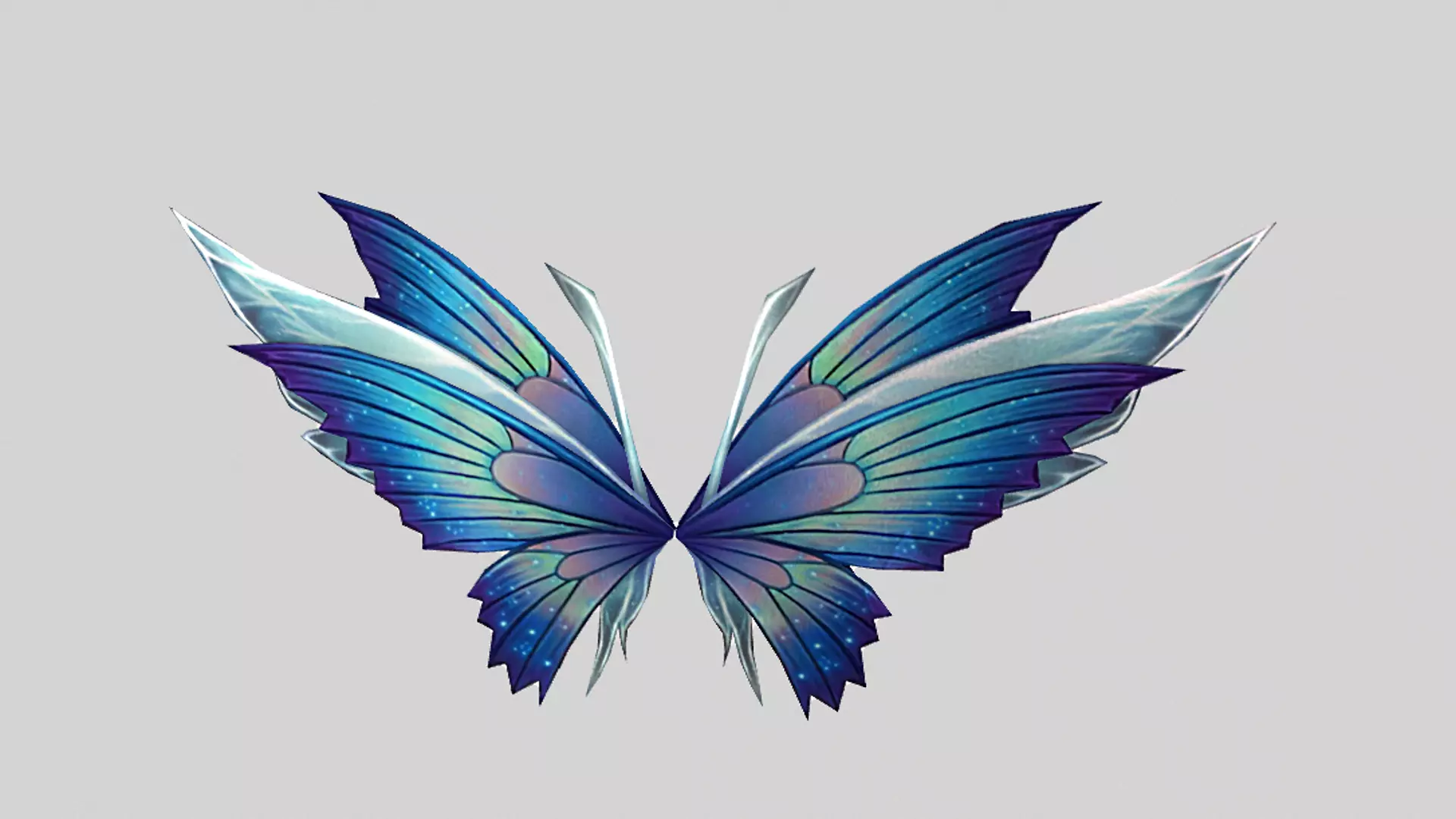 Butterfly Wing Low-poly 3D model_0