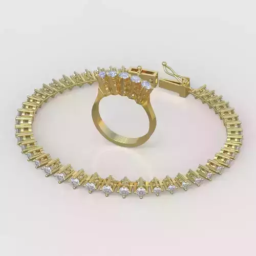 Ring and Bracelet Set 3D printable model 0059