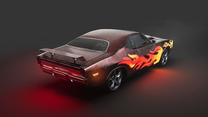 70s Dodge Challenger  3D model 3