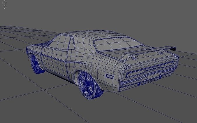 70s Dodge Challenger  3D model 5