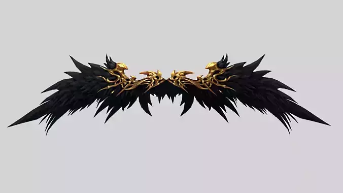 Black Wing Low-poly 3D model