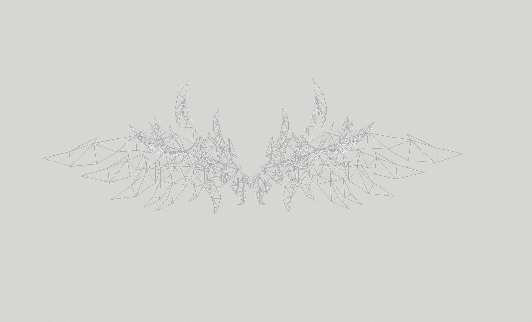 Fire Demon Wing Low-poly 3D model_8