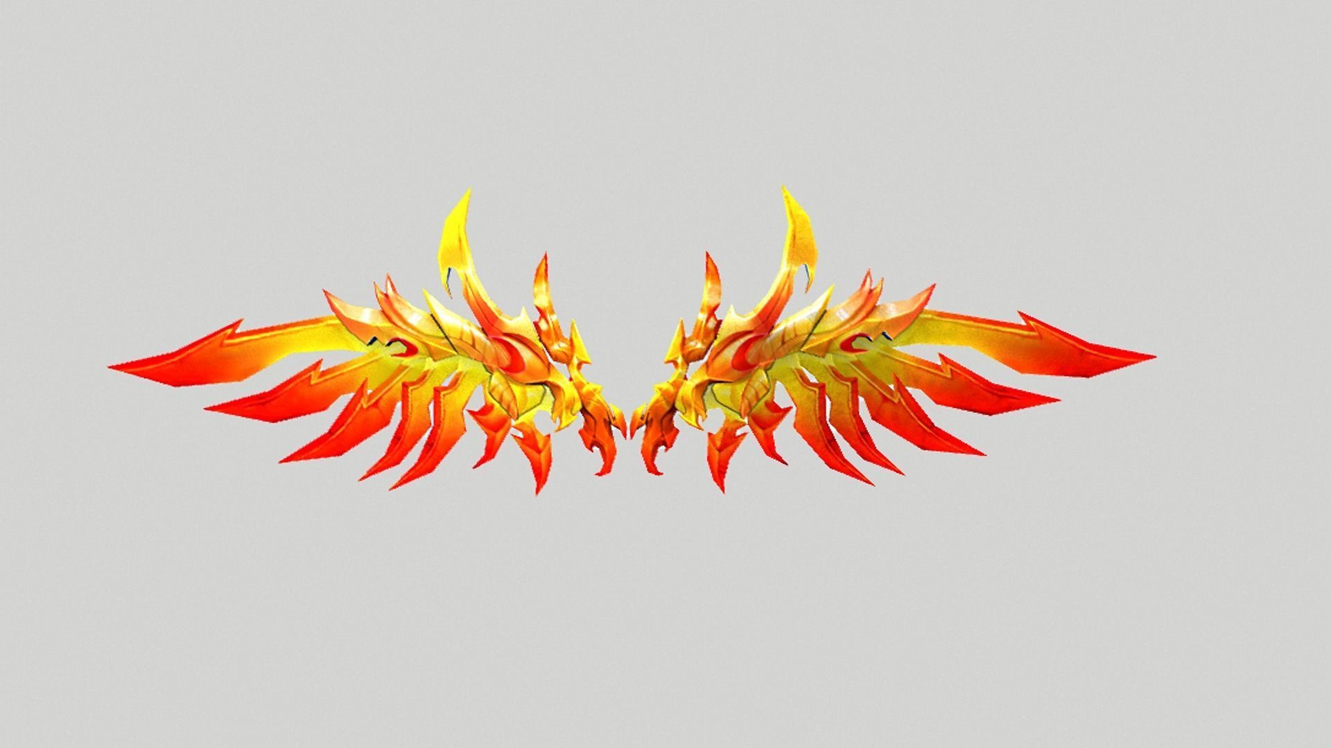 Fire Demon Wing Low-poly 3D model_3