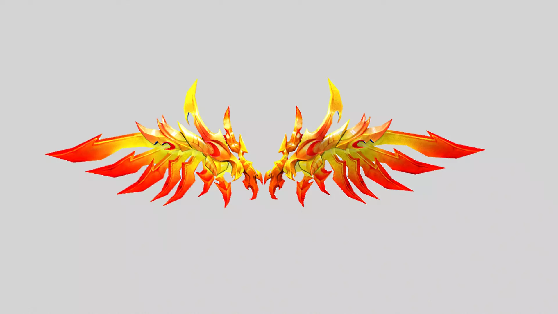 Fire Demon Wing Low-poly 3D model_0