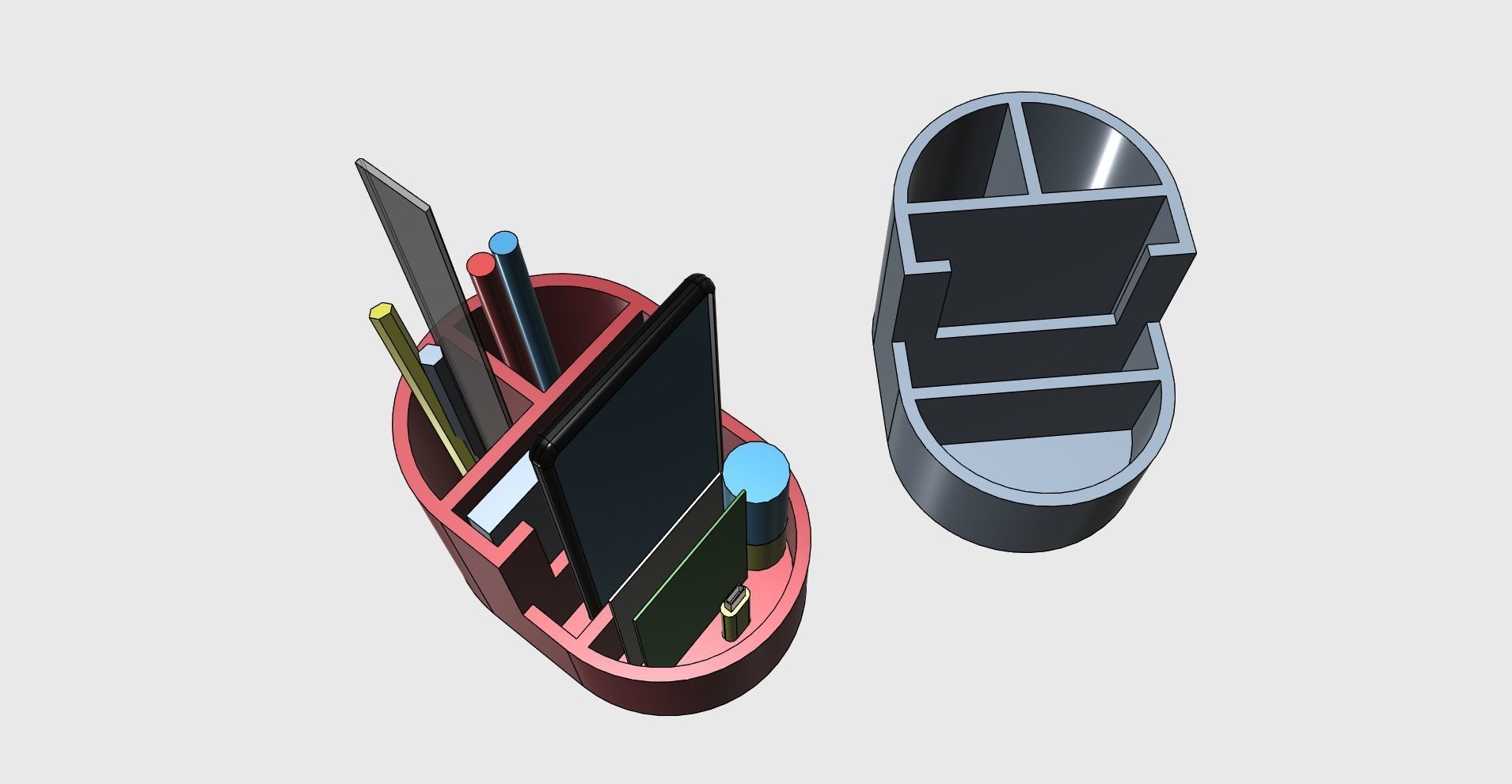 Pencil paper phone holder easy print 3D print model_2