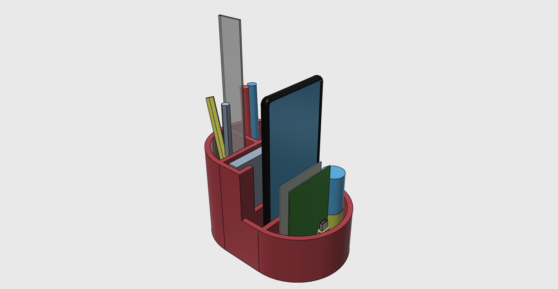 Pencil paper phone holder easy print 3D print model_3
