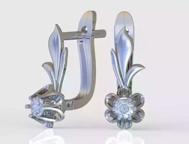 Earring 3D model 3D printable model 0229-15 3D print model