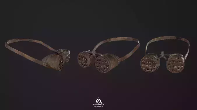 Worn Round Goggles PBR