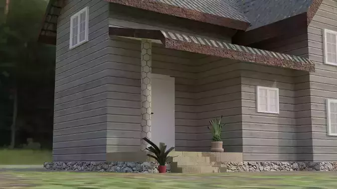 House 3D Lowpoly in woods